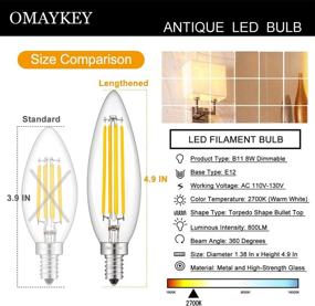 img 3 attached to 💡 Enhanced Elegance: OMAYKEY Lengthened Candelabra Chandelier with Equivalent Lighting