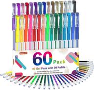 🖌️ vibrant gel pens: 60 pack set with 30 colored pens & 30 refills for adult coloring, drawing, crafts, and scrapbooking logo