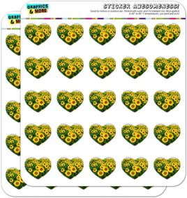 img 4 attached to Vibrant Sunflower-themed Heart Shaped Planner Calendar Scrapbook Craft Stickers for Your Creative Projects