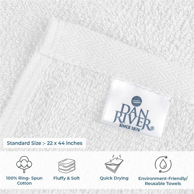 DAN RIVER 100% Cotton Bath Towels Set Pack of 6 Soft & Lightweight Medium  Bathroom Towels Ideal for Pool, Home, Gym, Spa, Hotel & Daily Use| Gray 