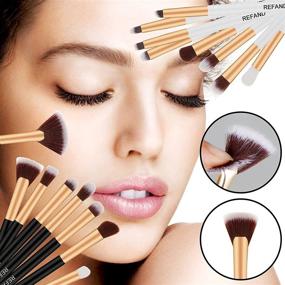 img 3 attached to 🐼 Refand Professional 16Pcs Eyeshadow Brushes Set: Panda Eye Makeup Brushes with Premium Wooden Handles for Eye Shadow, Concealer, Eyebrow, Eyelash, and Eye Liners - Blending Cosmetic Brushes