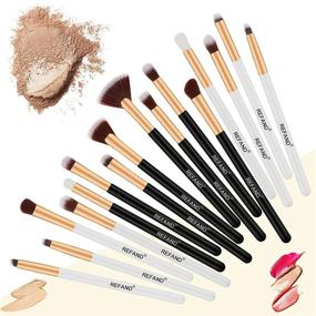 img 2 attached to 🐼 Refand Professional 16Pcs Eyeshadow Brushes Set: Panda Eye Makeup Brushes with Premium Wooden Handles for Eye Shadow, Concealer, Eyebrow, Eyelash, and Eye Liners - Blending Cosmetic Brushes