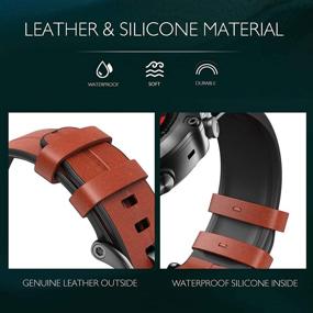 img 1 attached to 🏼 NotoCity Dark Brown Leather 22mm Quick Easy Fit Bands for Garmin Fenix 6 Pro/Sapphire, Fenix 5/5 Plus, Approach S62/S60, Forerunner 935/945