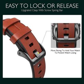 img 2 attached to 🏼 NotoCity Dark Brown Leather 22mm Quick Easy Fit Bands for Garmin Fenix 6 Pro/Sapphire, Fenix 5/5 Plus, Approach S62/S60, Forerunner 935/945