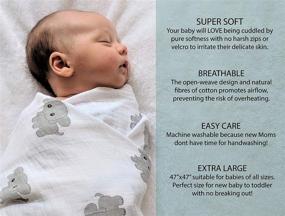 img 1 attached to 🐘 CozyBubs Swaddle Blankets Set [3-Pack] – Ultra Soft, 100% Cotton Muslin Receiving Blankets – Hypoallergenic & Chemical-Free – Stampy The Elephant: Perfect Baby Gifts for Girl & Boy Baby Shower