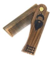 🌳 tree-mendous sandalwood folding comb: eco-friendly pocket combs that support tree planting by green beard grmng logo