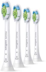img 2 attached to 💎 Set of 4 Philips Sonicare HX6064/10 Best White W2 Brush Heads with BrushSync for Effective Teeth Whitening