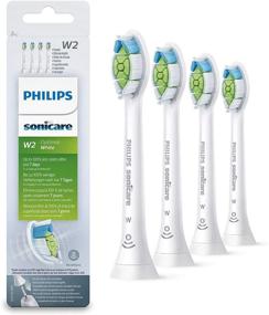 img 4 attached to 💎 Set of 4 Philips Sonicare HX6064/10 Best White W2 Brush Heads with BrushSync for Effective Teeth Whitening