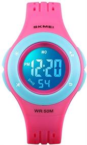 img 4 attached to ⌚ Colorful Waterproof Multifunctional Boys' Watches with Luminous Stopwatch Function