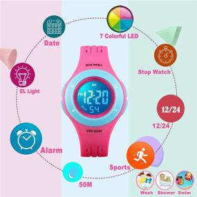 img 2 attached to ⌚ Colorful Waterproof Multifunctional Boys' Watches with Luminous Stopwatch Function