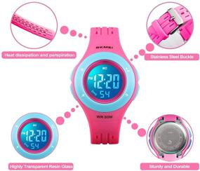 img 1 attached to ⌚ Colorful Waterproof Multifunctional Boys' Watches with Luminous Stopwatch Function