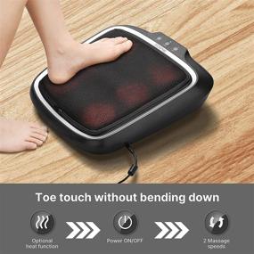 img 3 attached to 👣 RENPHO Foot Massager with Heat: Shiatsu Heated Electric Massager for Muscle Pain Relief, Plantar Fasciitis, Fits up to Size 14 Feet