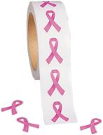 fun express - pink awareness ribbon roll stickers - 500 pieces - stationery stickers for a cause logo