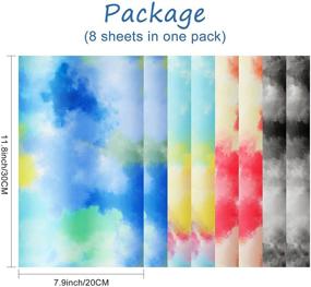 img 3 attached to 🎨 Premium 8 Sheet Tie Dye Heat Transfer Vinyl Set for DIY T Shirt and Fabric, Halloween Rainbow Watercolor Colors - Iron On HTV 12 x 8 Inch - 4 Assorted Colors