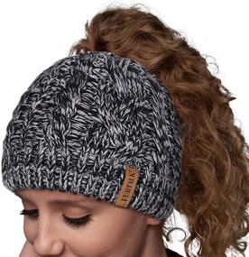 img 4 attached to 🐴 FURTALK Ponytail Beanies: Stay Warm and Stylish with our Messy Bun Winter Hat featuring a Tail Hole, Cotton Lined Skull Beanie - Perfect for Outdoor Running!