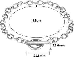 img 1 attached to 💍 Set of 12 Metal Plated Link Chain Bracelets with OT Toggle Clasps - Ideal for Men and Women, Crafting Minimalist Jewelry (Silver)