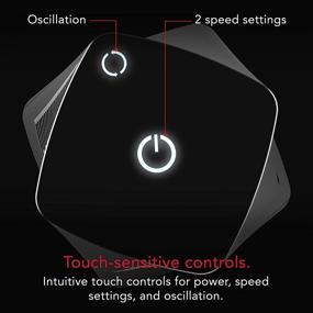 img 2 attached to 🌪️ Vornado HELIX2: Powerful, Compact Personal Tower Fan with 3 Speed Settings, Easy Touch Controls, 70-Degree Oscillation – Sleek Black Design