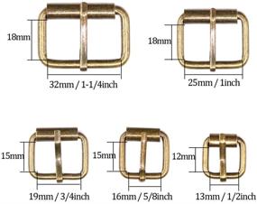 img 3 attached to 🔗 50 Pcs Bronze Metal Roller Buckles Assorted Sizes for Belts, Bags, DIY Accessories - 1/2 Inch, 5/8 Inch, 3/4 Inch, 1 Inch, 1-1/4 Inch