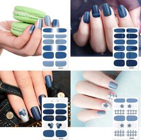 img 3 attached to 💅 Get Salon-Quality Nails at Home with 192 Pcs Nail Polish Strips Decals and Nail File - DIY Full Nail Wraps in Blue, Easy Self-Adhesive Nail Art Stickers - Perfect Manicure Kit for Women and Girls (16 Sheets)