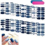 💅 get salon-quality nails at home with 192 pcs nail polish strips decals and nail file - diy full nail wraps in blue, easy self-adhesive nail art stickers - perfect manicure kit for women and girls (16 sheets) logo