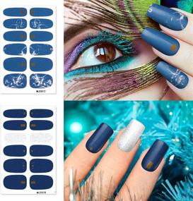 img 1 attached to 💅 Get Salon-Quality Nails at Home with 192 Pcs Nail Polish Strips Decals and Nail File - DIY Full Nail Wraps in Blue, Easy Self-Adhesive Nail Art Stickers - Perfect Manicure Kit for Women and Girls (16 Sheets)