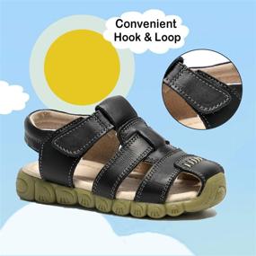 img 2 attached to 👟 Top-Notch Athlefit Leather Outdoor Sandals: Boys' Toddler Shoes for Ultimate Comfort and Durability