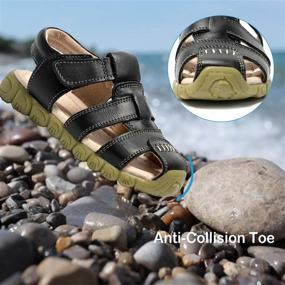 img 1 attached to 👟 Top-Notch Athlefit Leather Outdoor Sandals: Boys' Toddler Shoes for Ultimate Comfort and Durability