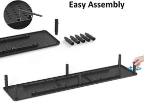 img 2 attached to Husky Mounts Large Dual Monitor Stand Riser with Adjustable Legs - 39" x 9.25" x 5.5" Maximum Height - Stylish Matte Black Steel Design