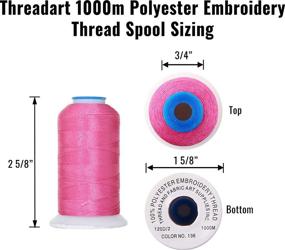 img 2 attached to 🧵 Threadart 20 Spool Polyester Embroidery Machine Thread Essential Colors - 1000M Spools 40wt: Perfect for Brother, Babylock, Janome, Singer, Pfaff, Husqvarna, and Bernina Machines! 10 Sets Available.