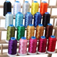 🧵 threadart 20 spool polyester embroidery machine thread essential colors - 1000m spools 40wt: perfect for brother, babylock, janome, singer, pfaff, husqvarna, and bernina machines! 10 sets available. logo