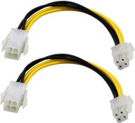 высококачественный кабель zdycgtime 2-pack 4-pin molex m/f - питание atx 12v 4-pin мужчина-женщина для процессора материнская плата расширительный кабель (20 см/8 дюймов) логотип