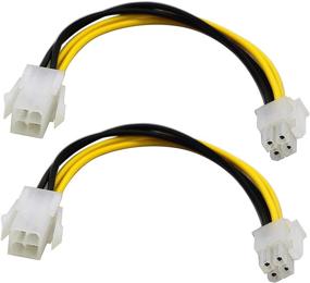 img 4 attached to Высококачественный кабель zdyCGTime 2-Pack 4-Pin Molex M/F - питание ATX 12V 4-Pin МУЖЧИНА-ЖЕНЩИНА для процессора МАТЕРИНСКАЯ ПЛАТА Расширительный кабель (20 см/8 дюймов)