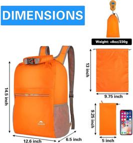 img 1 attached to 2pcs Set Orange Dry Bag: Waterproof Backpack for Kayaking, Swimming, 🎒 Boating - Lightweight Daypack for Hiking, Camping, Paddle Boarding - Friendship Gift