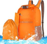 2pcs set orange dry bag: waterproof backpack for kayaking, swimming, 🎒 boating - lightweight daypack for hiking, camping, paddle boarding - friendship gift логотип