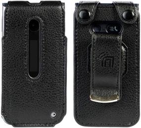 img 3 attached to Enhance Your LG Classic Flip Phone with a Sleek [Black Vegan Leather] Case: Form-Fit Cover + [Built-in Screen Protection] and [Metal Belt Clip] - LG Classic Flip (L125DL)