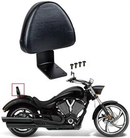 img 1 attached to 🪑 Ultimate Comfort with AstraDepot Black Synthetic Leather Rear Passenger Backrest Kit for Victory High-Ball Zach Ness Kingpin Vegas 8-Ball Cross Country