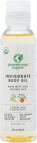 img 4 attached to 🌿 Greenerways Natural Invigorating Body Oil - USDA Certified - Lemon Grapefruit Oil for Glowing Skin - Phytonutrient Rich Massage Oil - Professional Skin Care Treatment - 4 oz / 120 ml - All-Natural Body Oil for Radiant Skin