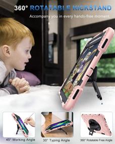 img 1 attached to 📱 Highly Durable SUPFIVES iPad Pro 11-inch Case 2020 with Pencil Holder – Shockproof Silicone Kids Case Cover with Strap, Shoulder Strap, and Stand - Compatible with iPad Pro 11 2nd/1st Generation 2018 (Pink)