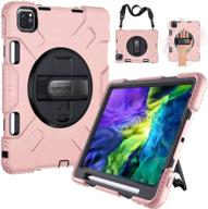 📱 highly durable supfives ipad pro 11-inch case 2020 with pencil holder – shockproof silicone kids case cover with strap, shoulder strap, and stand - compatible with ipad pro 11 2nd/1st generation 2018 (pink) logo