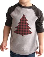 🎄 stylish plaid christmas raglan boys' clothing by ate apparel logo