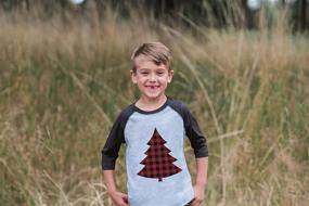 img 3 attached to 🎄 Stylish Plaid Christmas Raglan Boys' Clothing by Ate Apparel