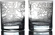 food service equipment & supplies: etched old fashioned whiskey glasses logo