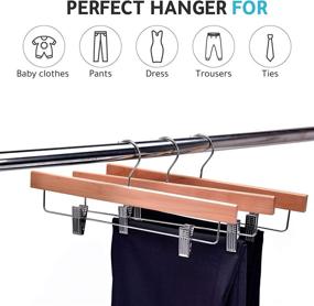 img 2 attached to Quality Hangers Wooden Pants Adjustable