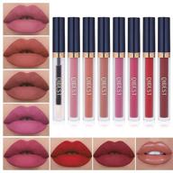 💄 velvety matte liquid lipstick set with lip plumper - long lasting, high pigmented, waterproof nude lip gloss kit for girls and women - make up gift set (8pcs) logo