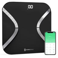 🔢 korehealth smart scale - body weight and fat scale, bluetooth-enabled digital bathroom scale to measure bmi, muscle mass, and body liquids, wireless smart scale logo