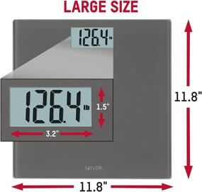 img 2 attached to 📊 Taylor Precision Digital Body Weight Scale: High Accuracy, 400 LB Capacity, Auto On/Off, 11.8 x 11.8 Inches, Charcoal Grey