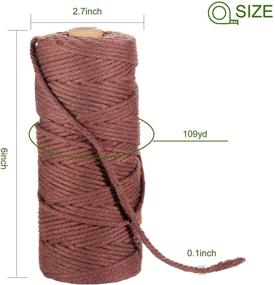 img 3 attached to 🧶 POZEAN Macrame Cord - 100% Natural Cotton Rope for DIY Crafts, Wall Hangings, and Plant Hangers - 3mm x 109 Yards - Brownness