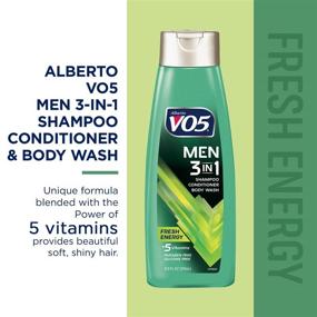 img 3 attached to VO5 Fresh Energy 3-IN-1 Shampoo, Conditioner, and Body Wash - 12.5 Oz - Enriched with 5 Essential Vitamins (A, H, C, B5, and B3) to Nourish and Hydrate Hair and Skin