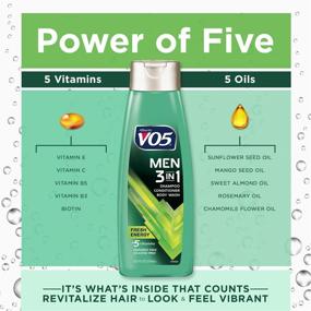 img 1 attached to VO5 Fresh Energy 3-IN-1 Shampoo, Conditioner, and Body Wash - 12.5 Oz - Enriched with 5 Essential Vitamins (A, H, C, B5, and B3) to Nourish and Hydrate Hair and Skin