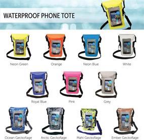 img 2 attached to 📱 geckobrands Waterproof Phone Tote - Outdoor Phone Pouch & Dry Bag - iPhone & Samsung Galaxy Models - Neon Green